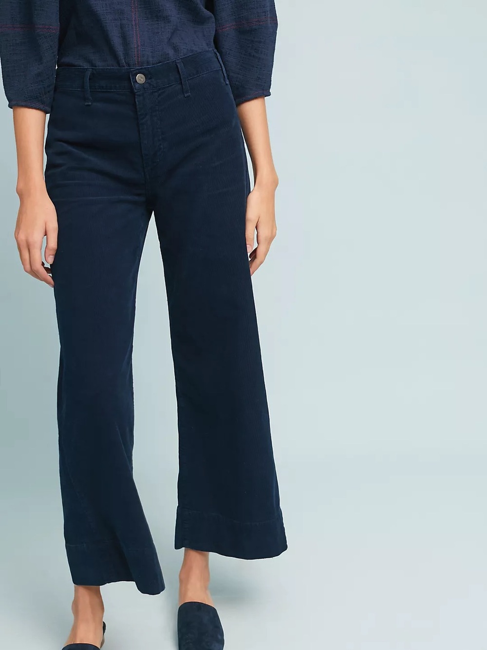 Citizens of Humanity COH Abigail High-Rise Corduroy Wide-Leg Jeans in Navy